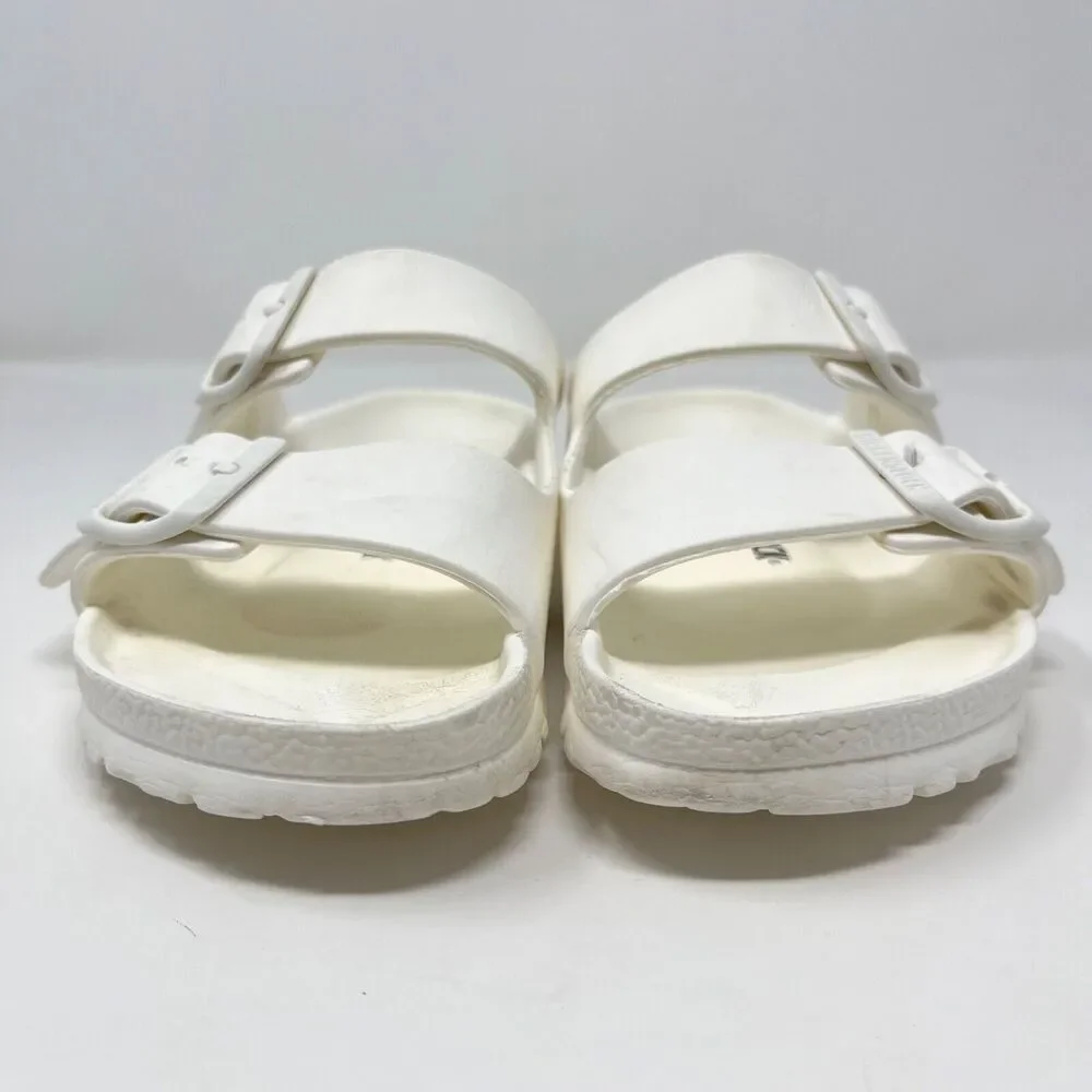 Birkenstock Arizona EVA Beach Sandals Size US 6 EU 37 White Buckle Slides